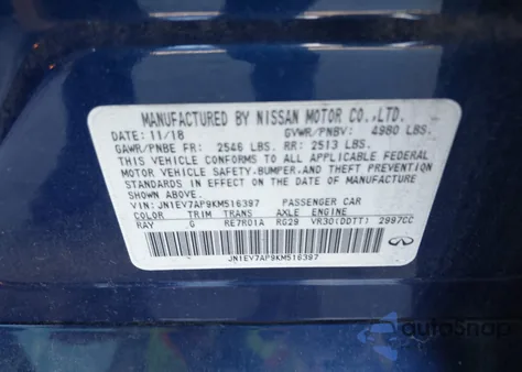 2019 Infiniti Q50 3.0T Sport z USA, uszkodzony, nr VIN JN1EV7AP9KM516397